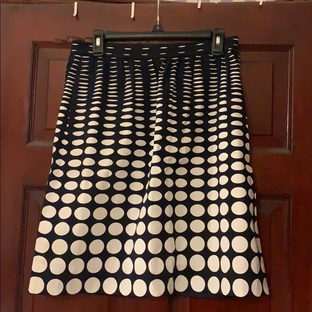 J. Crew Navy/White Spotted Skirt